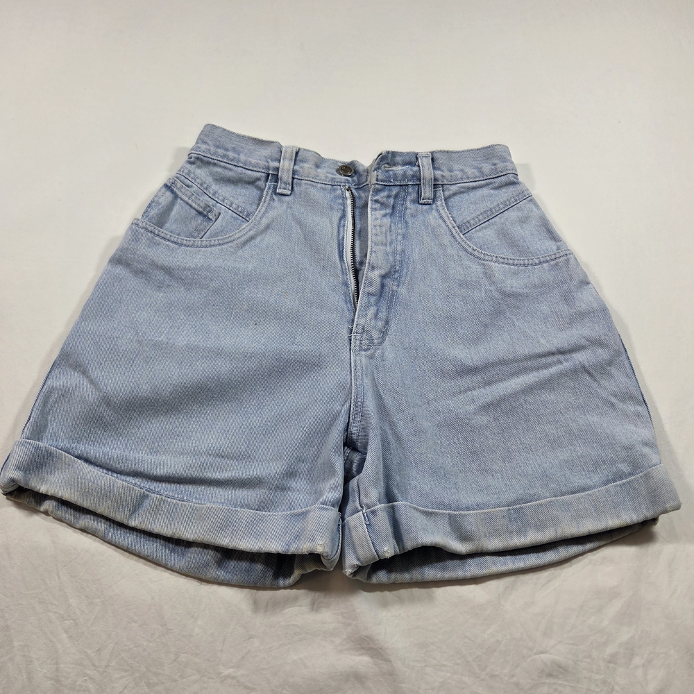 Vintage Rio Shorts Classic Light Blue Women's Denim Waist 25 Casual Beach Cuffed